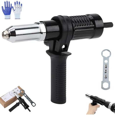 Electric Rivet Gun Adapter Kit, with Removable Plastic Handle, (1/5)