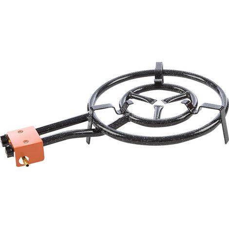 Brûleur paella 2 brûleurs ø 45 cm – Tube à gaz butane et propane – Répartition parfaite de la chaleur – Métal résistant à la chaleur – Garcima
