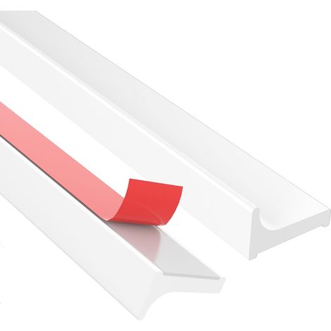 Seuil de Douche Barrage Eau Silicone Barriere de Douche Anti Débordement, Blanc, Facile à Installer, Facile à Couper, Bricolage Domestique (1/5)