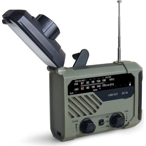 Radio de emergencia,Radios de emergencia,Radio de emergencia portátil,Válvula solar/manual,equipo militar de supervivencia de alta tecnología (1/2)