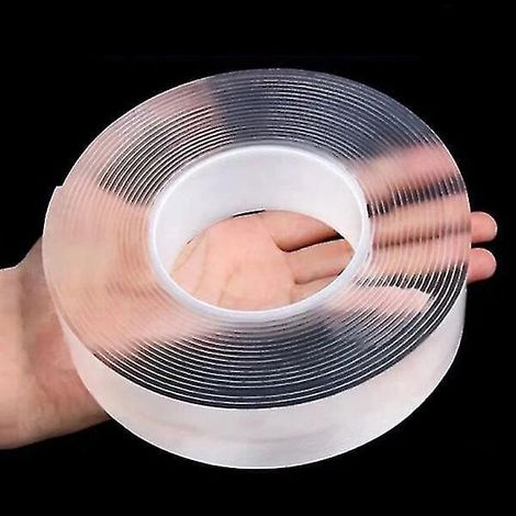 Ruban Velcro nano double face lavable et réutilisable mètres de long cm large 5 3 transparent (1/5)