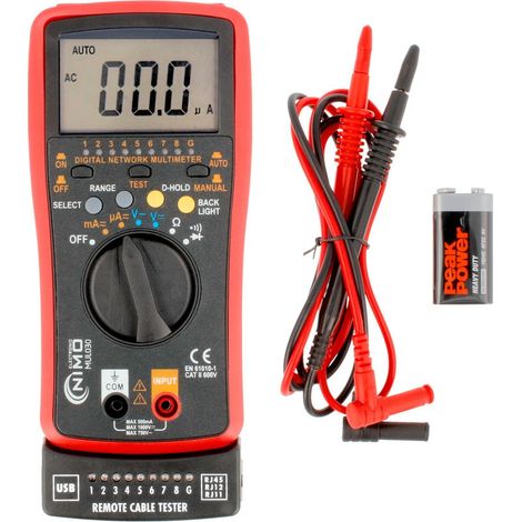 Tester di rete e multimetro USB A/B Tester