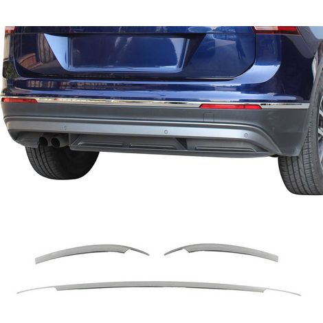 Garniture de Pare-chcos Arrière pour VW Tiguan 2016-2020 Pre-FL Acier INOX 3 Pcs