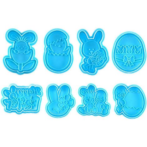8-teiliges Set DIY-Cartoon-Keksformen, Ausstechformen, 3D-Keksformen aus Kunststoff