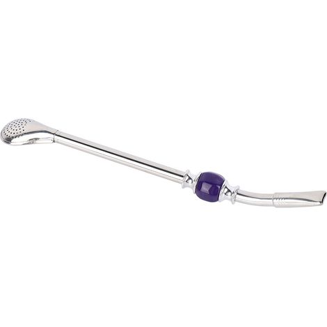 Cuillère-filtre à paille 8,7 pouces en acier inoxydable violet nacré, paille multifonction pour boisson, lot de 2 accessoires de dégustation (1/5)