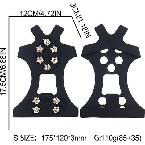 paire de crampons antidérapants pour chaussures et bottes, 10 pointes, pour une adhérence optimale sur la neige et la glace. (1/5)