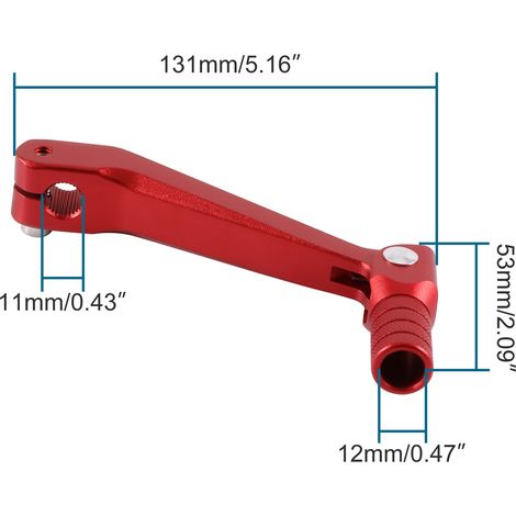 Motorcycle gear shift lever compatible with Bosuer Apollo air-cooled/water-cooled 250cc Huayang T2 red. (1/4)