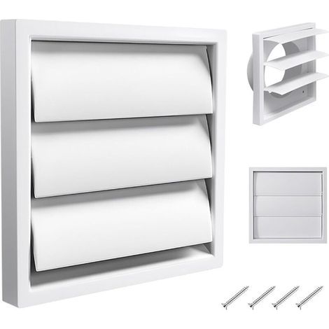 Confezione da 1 griglia di ventilazione a parete, 100 mm - Con zanzariera per asciugatrice, cucina, bagno, garage (140 x 140 mm) (1/5)