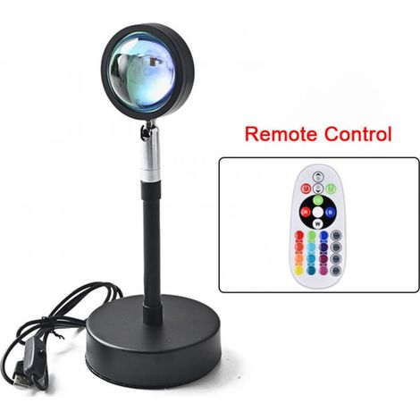 Lampe de Projecteur Coucher Soleil pour Décoration d'Intérieur Photographie Veilleuse LED d'Ambiance avec Chargement USB - Lampe de Coucher de Soleil Romantique Rotative à 180 Degrés (1/5)
