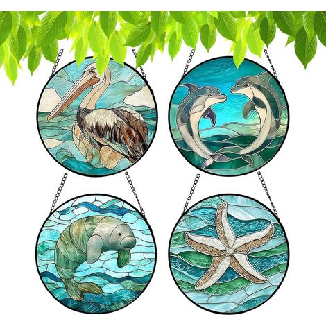 Sonnenfänger 4 teiliges Set Acryl Tierfiguren 16 Zentimeter