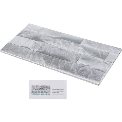 12pcs Autocollant de Tuile PVC Sticker de Plancher Auto-Adhésif Étanche Décor de Salle de Bain Cuisine