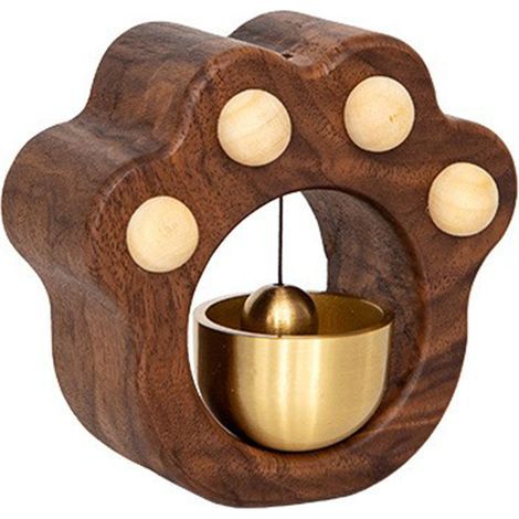 Sonnette Porte Magnétique - Sonnette Bois Paw, Cloches Vent Porte avec 4 Pattes Chat pour Rappel Entrée, Sonnette Porte Monté (1/4)
