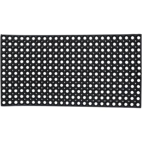 Relaxdays Felpudo Goma, 100 x 50 cm, Alfombrilla Caucho Antideslizante, Resistente a la Intemperie, con Tacos, Negro (1/5)