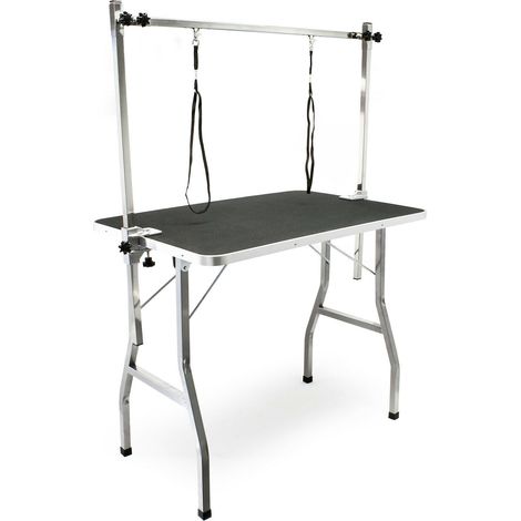 Table de toilettage réglable 2 sangles table de soins chien chat grooming table 91 x 61 cm