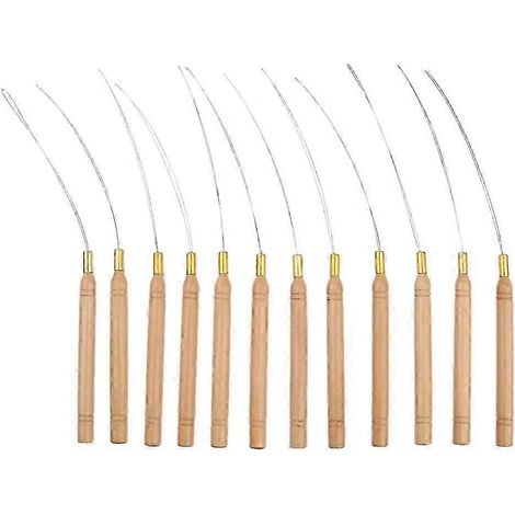 12 CROCHETS POUR EXTENSIONS DE CHEVEUX, FILEUR À MICRO-ANNEAUX, PERLES, BOUCLE