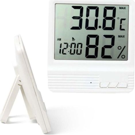Thermomètre Hygromètre - Affichage Numérique Température et Humidité - Pour Intérieur Maison Bureau Entrepôt - 1 Pièce (1/5)