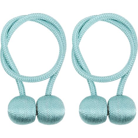 2Attaches-rideaux magnétiques puissants 2 pièces bleu-vert, supports de crochet décoratifs pour fenêtres, serre-rideaux aimantés