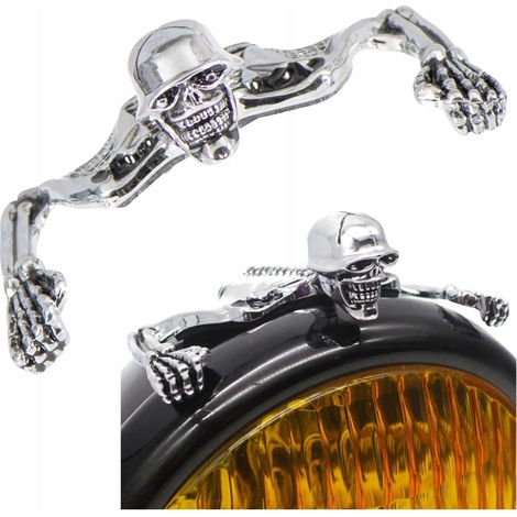 Adesivo decorativo in metallo a forma di scheletro per lampada / parafango moto [versione più piccola] (1/5)