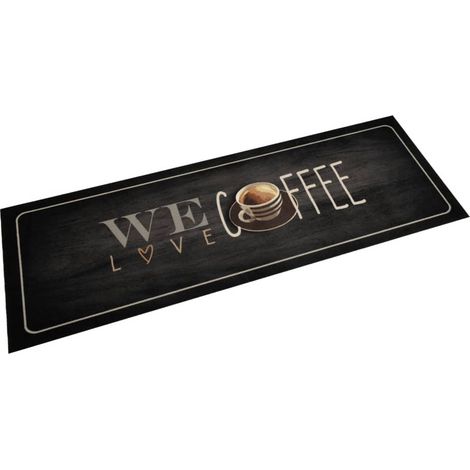 Küchenteppich Waschbar Kaffee 60x180 cm Samt
