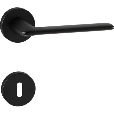 Poignée UMAG sur rosace BB 38-45 mm zamak noir mat (1/3)