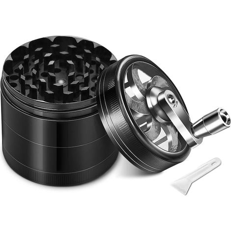 Broyeur à herbes manuel, Cozevdnt, alliage de zinc, 3 accessoires, 6,35 cm (2,5 pouces), noir (1/5)