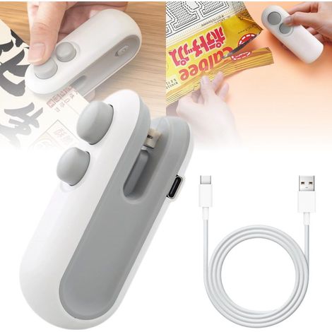 Irovami Mini scelleuse 2 en 1 avec cutter – Rechargeable USB, aimant – Idéal pour conservation aliments, cuisine (1/5)