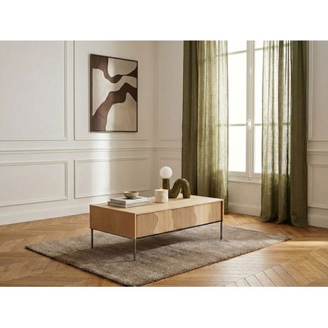 BOBOCHIC - Table basse 1 porte FLORE effet chêne