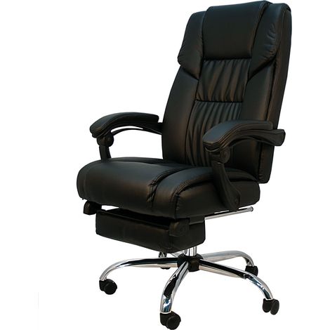 Chaise Espagnole Pontevedra - Fauteuil/Chaise de bureau, Simili cuir, Noir, 63,5x64x125,5cm (1/5)