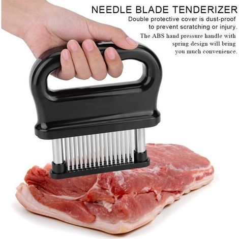 Attendrisseur à viande - ZJCHAO - Ultra-pointu - Acier inoxydable - Noir - 1 pièce (1/4)