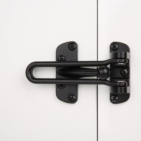 Home Door Security Lock, Swing Bar, Anti-Theft Lock for Front and Interior Door (Black) (1/5)