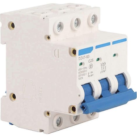Disjoncteur différentiel miniature DZ47-63 C25 3P 25A 400V YEMAA (1/4)