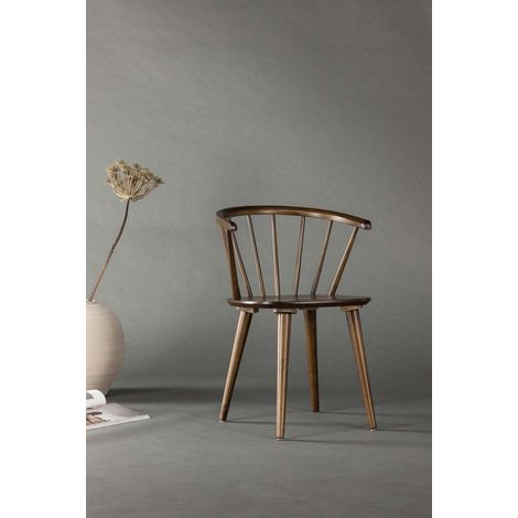 Bobby chaise de salle à manger avec accoudoirs bois mocca (1/4)