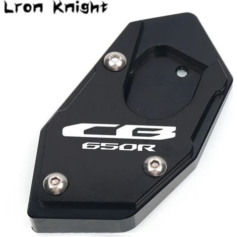 (CB650R Noir) 2023 Nouveau Compatible pour HONDA CB650R CBR650R 2019-2023 Moto Béquille Kickboard CNC Extension de Support de Béquille Latérale Agrandit maxpower