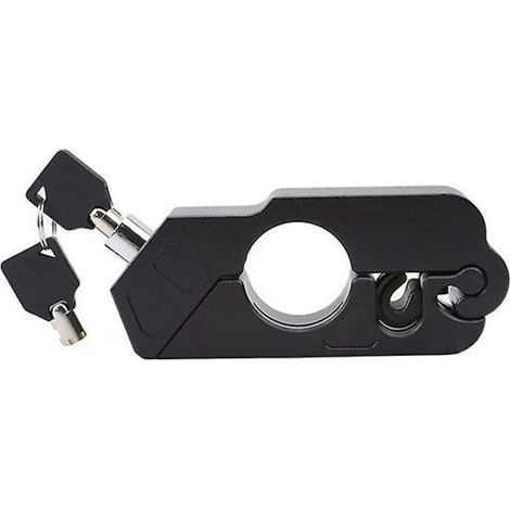Serrure de guidon moto/scooter/ATV – Antivol frein + embrayage, noir, acier trempé, universelle – 1 pièce (1/4)