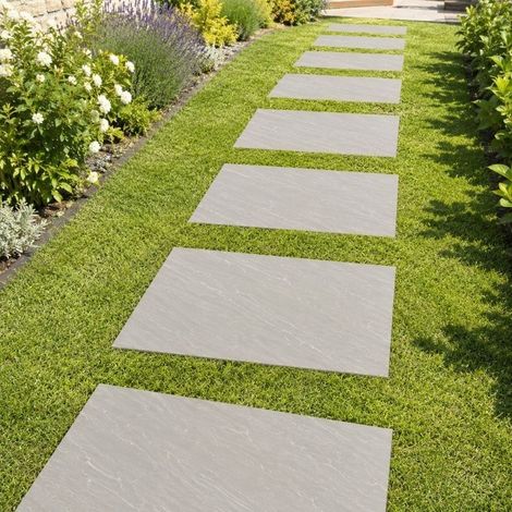 Pas japonais Rectangle Grès Kandla Gris 60x50x3cm - À l'unité - Ti'ma Stone (1/5)