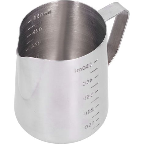 Pichet à lait en acier inoxydable avec graduation, 550 ml, idéal pour faire mousser le lait à la maison, lors de fêtes ou dans un bar. (1/5)