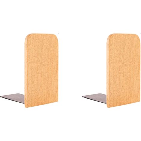 Serre Livre Bois 2 Pièces 13 x 10.5 x 8 cm - pour l'école, Le Bureau et la bibliothèque - Bois de hêtre Cale Livre Etagere Serre-Livres Presse Livre Bloc Livre Bloque Livre Porte CD Décoratifs (1/5)