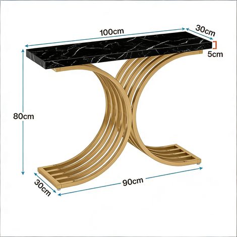 Table d'appoint design raffiné, meuble d'entrée étroit, console élégante pour salon (1/5)