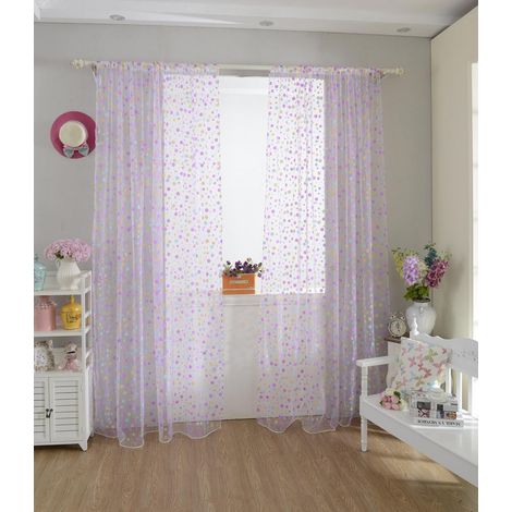 Coloré Dot Chambre Fenêtre Voile Organdy Panneau Drapé Rideau Décor À La Maison (1/5)