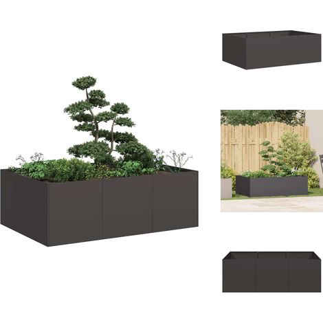 Jardinière noir 120x80x40 cm acier - Jardinière - Jardinières - Pot De Fleurs - Support De Jardinière (1/5)