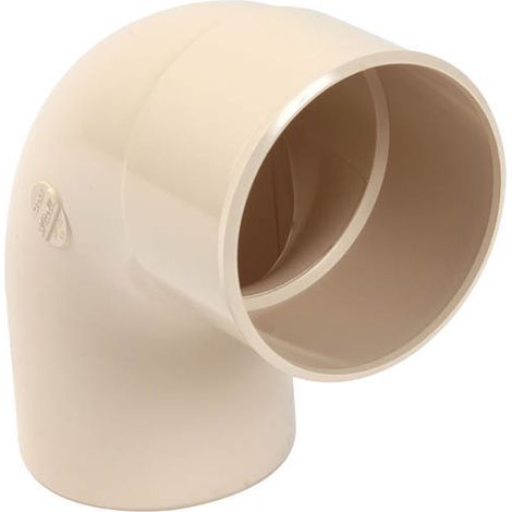 Nicoll – Coude de raccordement pour douche 87°30 Ø80 mm – PVC lisse non microporeux – Dévoiement tube à 87°30 – Raccord tube descente (1/2)
