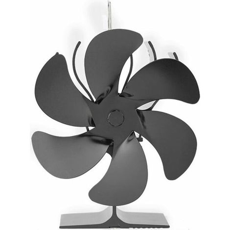 Wood stove fan for wood/fireplace/gas/pellet/log stoves. 6-blade, 18cm high-heat chimney fan. (1/5)