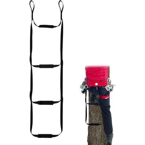 Aide à l'escalade en 3 étapes pour la chasse avec marches antidérapantes, échelle de corde d'escalade d'arbre de chasse portable de 156 cm pour les sports de plein air escalade spéléologie alpinisme (1/5)
