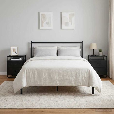 vidaXL Table de chevet 2 pc Chêne noir Bois d'ingénierie (1/5)