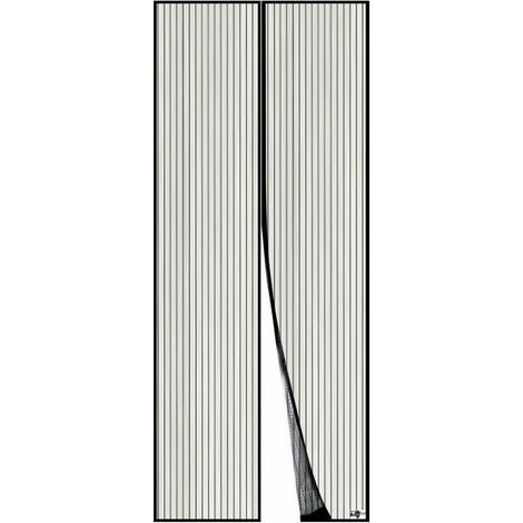 Moustiquaire magnétique pour porte, maille ultra-fine avec aimants puissants, kit d’installation complet comprenant bande adhésive et velcro, dimensions 80 x 210 cm, couleur noir (1/5)
