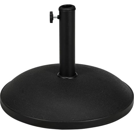 Sonnenschirmständer aus Beton mit Stange (Ø 35 mm, Ø 38 mm, Ø 48 mm), schwarz (Ø 49 x 37 cm)