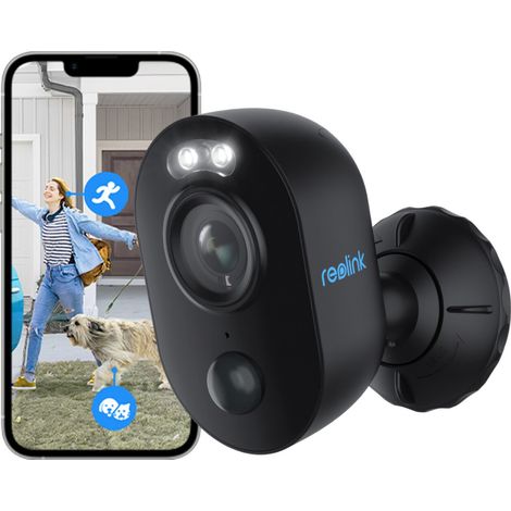 Reolink 1080P Überwachungskamera Aussen, WLAN IP Kamera Outdoor mit Spotlight, 2-Wege-Audio, Bewegungserkennung + PIR, Micro SD-Kartenslot, Netzkabel 4.5 Meter, Schwarz