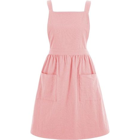 Rosa Schürze aus Baumwolle und Leinen, ideal für Damen, mit Taschen. Eine hübsche Küchenschürze zum Kochen, Backen, Gärtnern und Malen.