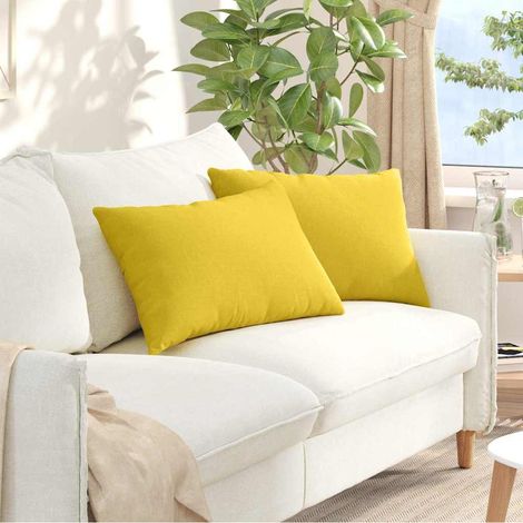 Sofakissen 2 pcs Helles Gelb 60 x 40 cm Stoff