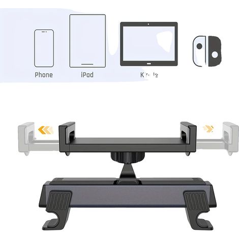 Supporto per telefono da auto, regolabile, pieghevole, nero (1/5)